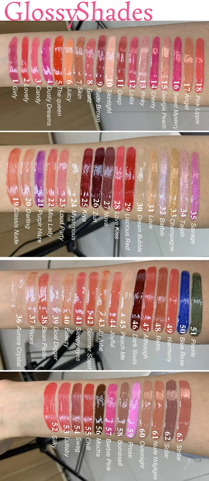 Vegan Waterproof Lip Plumper Glitter Custom Logo Lip Gloss